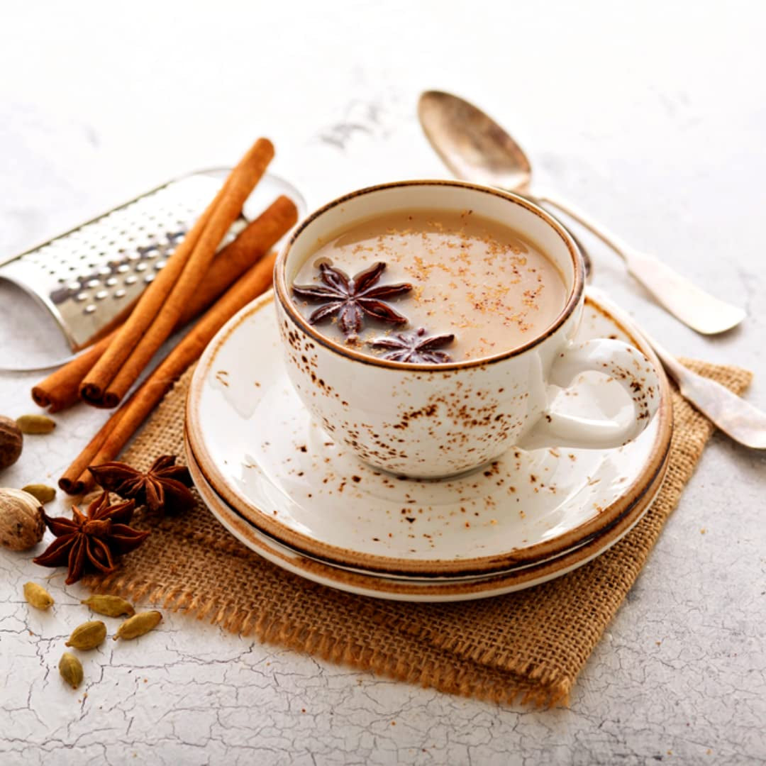 Thé en vrac Masala Chai de l'Inde | 50 tasses, mélange de thé noir, cannelle, cardamome, poivre noir | Thé Masala épicé | Chai Latte Adapté, sachet de 3,53 oz/ 100 g