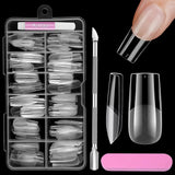 Full Cover Short Nails 120 pièces 12 tailles pointes d'ongles courtes pour ongles en gel colle sur ongles artificiels colle sur ensemble de lime à ongles polisseuse à ongles repousse-cuticules