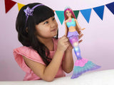 Barbie Dreamtopia Poupée sirène lumineuse magique aux cheveux blonds, poupée Barbie avec queue de sirène, convient comme cadeau pour les enfants de 3 ans et plus, HDJ36