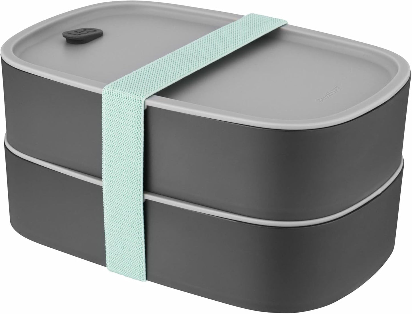 Boîte à bento double BergHoff - Leo (coffret déjeuner 19x12,5x9 cm, deux boîtes, résistant au micro-ondes, fermeture hermétique, passe au lave-vaisselle, idéal pour les collations / snacks / salade) 3950126 Boîtes de conservation des aliments Naty Shop Classic
