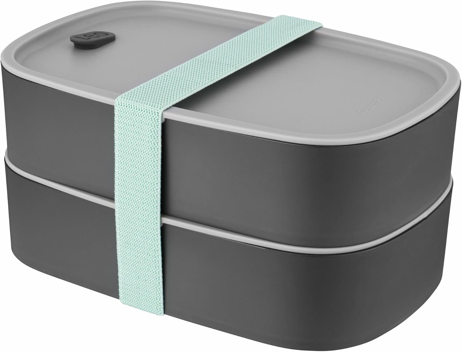 Boîte à bento double BergHoff - Leo (coffret déjeuner 19x12,5x9 cm, deux boîtes, résistant au micro-ondes, fermeture hermétique, passe au lave-vaisselle, idéal pour les collations / snacks / salade) 3950126 Boîtes de conservation des aliments Naty Shop Classic