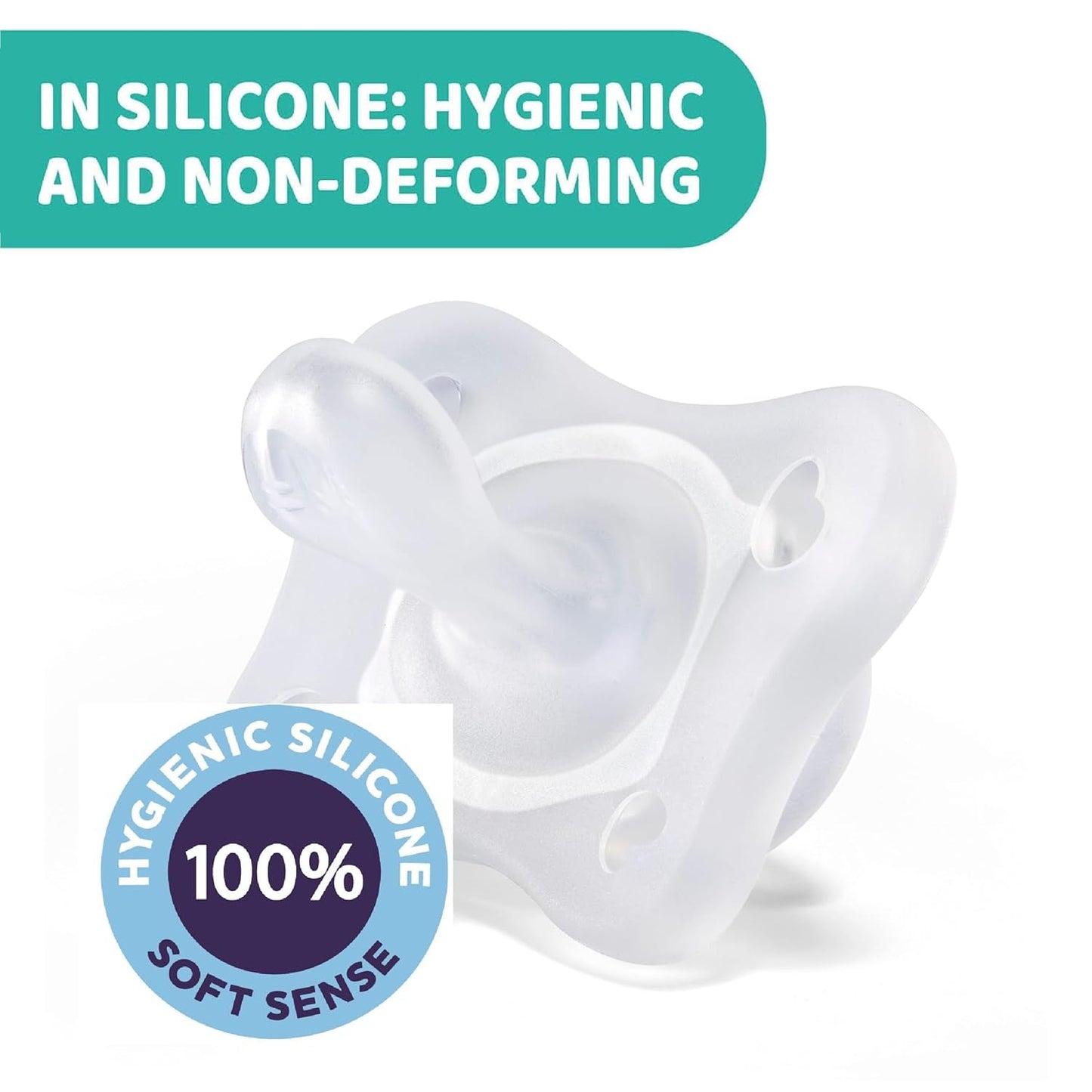 PHYSIOFORMA MINI SUSPENSION SOUPLE PURGE, LUMINEUSE, 2-6M, 100% SILICONE, 2 PCS.