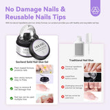 SAVILAND Fester Nagelkleber Gel: 30-Tage Lang Anhaltender Stronger Nagelkleber Für Press on Nails Falsche Nagelspitzen 15Ml U V Nagelkleber 3D Gel-Nagelkunst-Kleber for Verwendung Im Salon Zu Hause