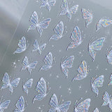 Aurora Muschel Schmetterling Nagelsticker Weiß Schmetterlinge Nail Sticker Gelee Relief Butterfly Nagelaufkleber Y2K Papillons Nagel Sticker Nägel Nageldesign Nagel Zubehör Nail Art Stickers Nailart