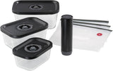 Ensemble sous vide Küchenprofi EASYFRESH | Ensemble de 7 pièces | 1x pompe à vide électrique, 1x pot sous vide S, M et L, 3x sacs sous vide 22x21 cm | verre borosilicaté, plastique de haute qualité | préparation et conservation Boîtes de conservation des aliments Naty Shop Set aspirateur 7 pièces