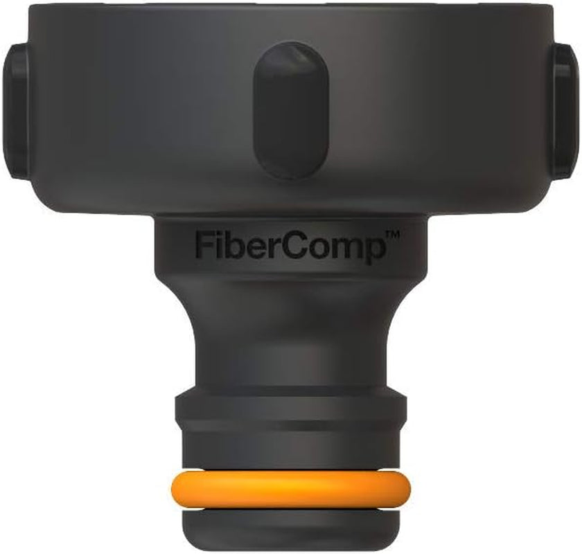 Connecteur de robinet Fiskars, pour robinets, Ø 21 mm (G 1/2"), FiberComp, taille universelle, 10 g, noir/orange, 1027053