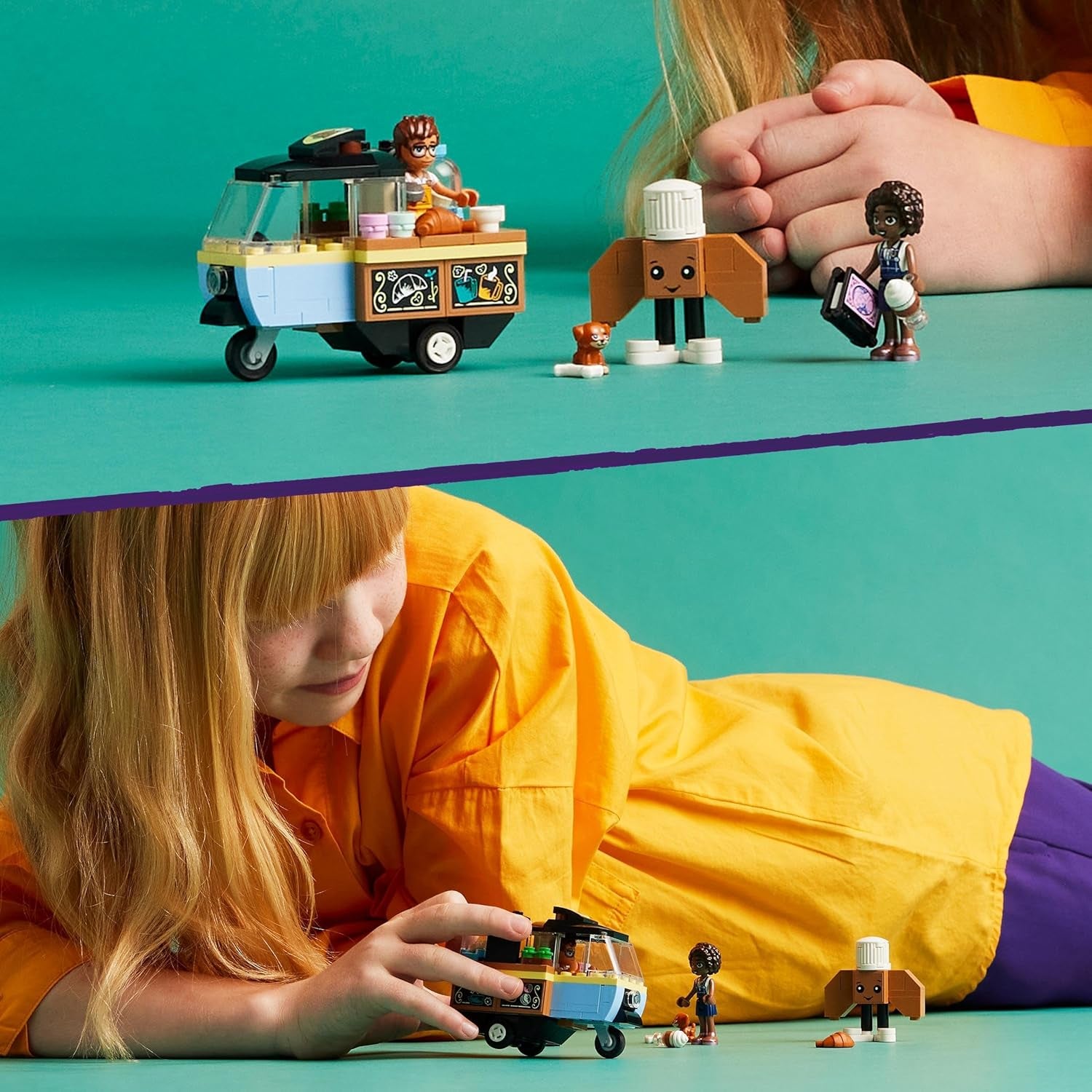 LEGO Friends Rolling Café Petit jouet de pâtisserie pour enfants, cadeau pour filles et garçons de 6 ans, jouet éducatif avec Aliya, Jules et Aira le chien 42606 Jeux de construction Beuche den LEGO-Store