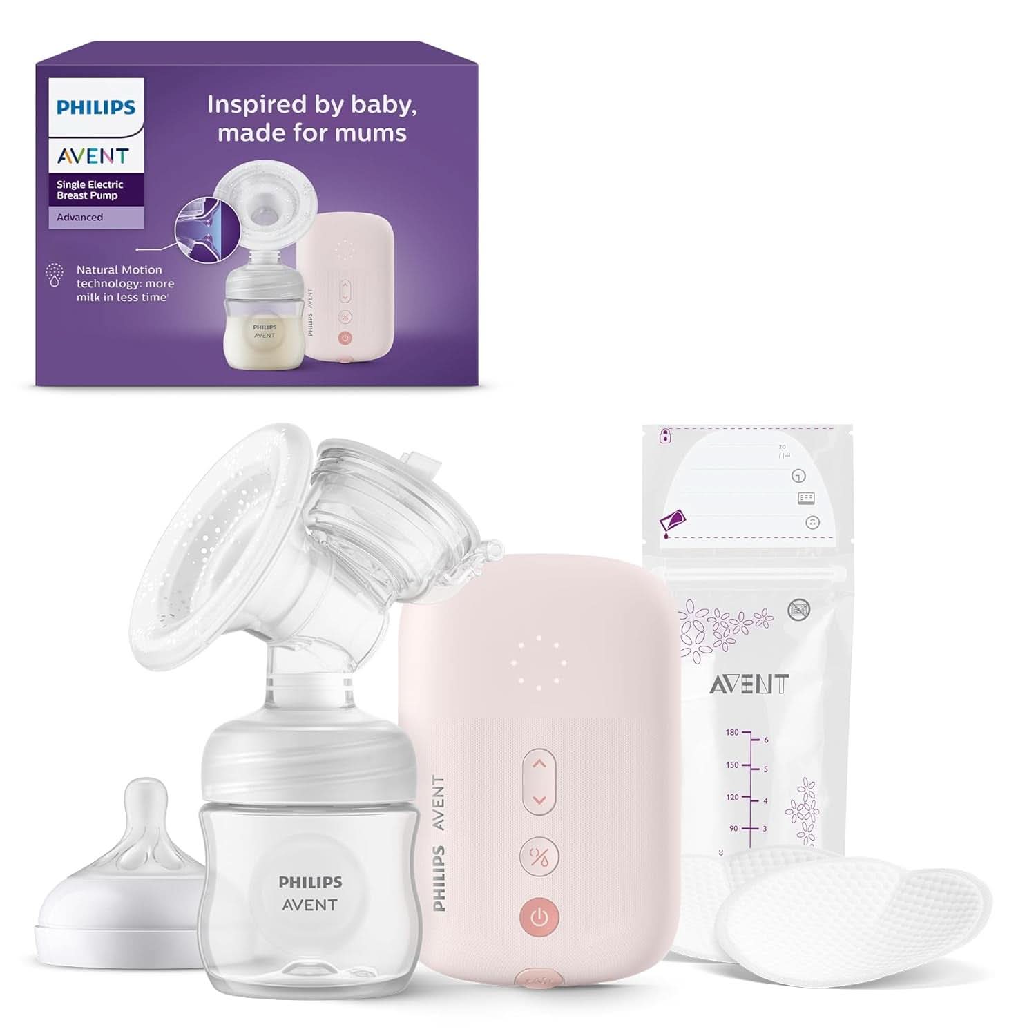 Tire-lait électronique individuel Philips Avent - avec technologie Natural Motion, coussin en silicone confortable Accessoires Alimentation et Allaitement Bebe Naty Shop Scf395/31