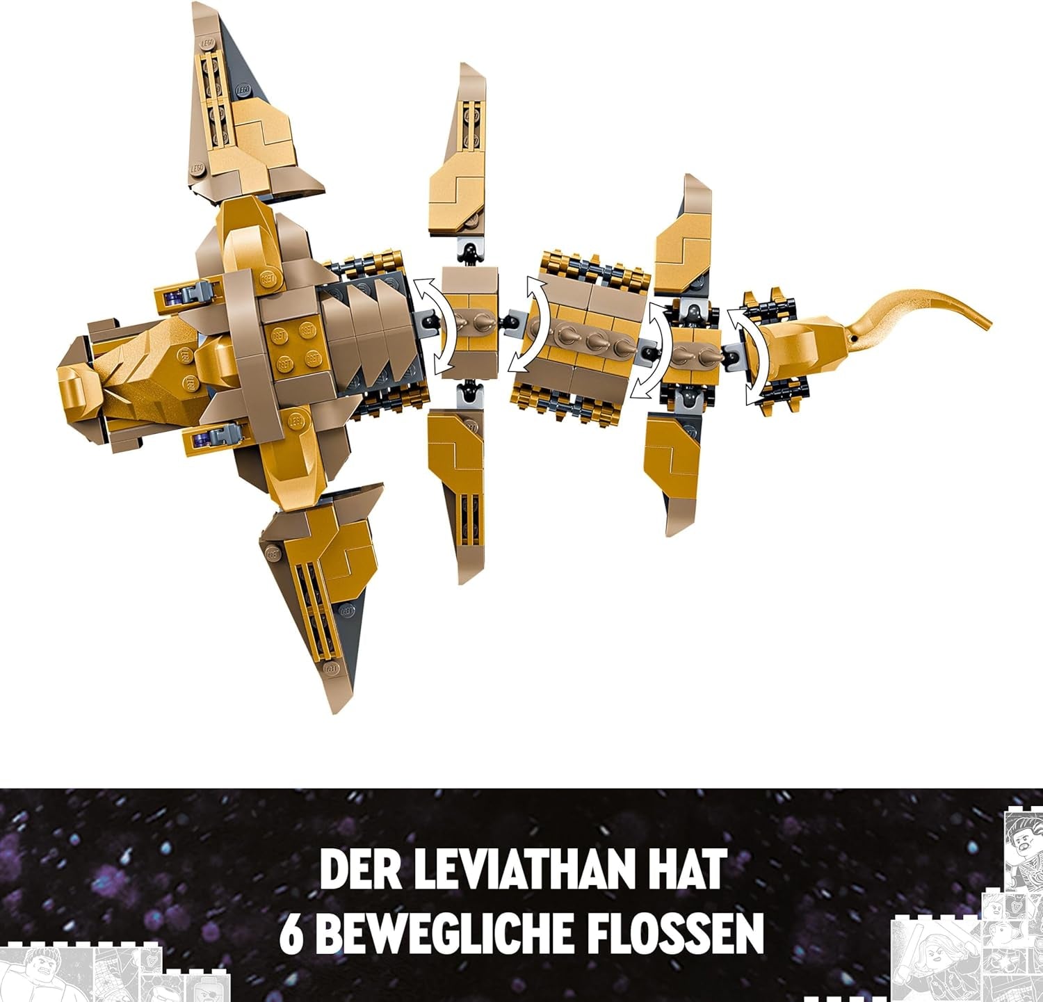 LEGO Marvel Avengers contre. Ensemble de jouets de construction Léviathan avec figurines Hulk et Captain America, Loki, Black Widow et Chitauri Ensemble de jeu Avengers pour garçons et filles à partir de 7 ans 76290 Ensembles de construction Besuche den LEGO-Store