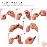 AIRRE 500 ongles en gel professionnels et 3 limes par boîte – (10 tailles) Faux ongles français demi-lune, usage salon et maison, coupe, limage et mise en forme, gel UV/LED, vernis à ongles et nail art (naturel)