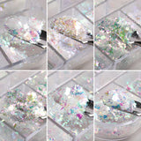 JMEOWIO – paillettes pour ongles, 12 grilles, Aurora, accessoires de décoration pour Nail Art, design des ongles