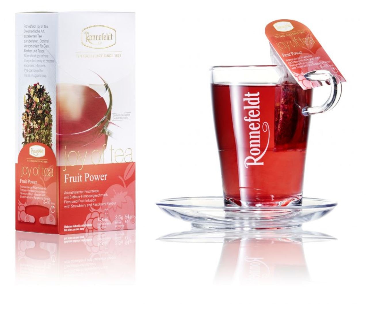 Fruit Power "Joy of Tea" - Thé aux fruits au goût de fraise et de framboise, 15 sachets de thé, 54 g