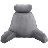 VEVOR Oreiller de lecture, oreiller de lit (grand) avec appui-tête amovible, oreiller de dos à 3 poches et tissu en velours court lavable et mousse à mémoire de forme déchiquetée, côté avec poignée, pour regarder la télévision, lire, jouer