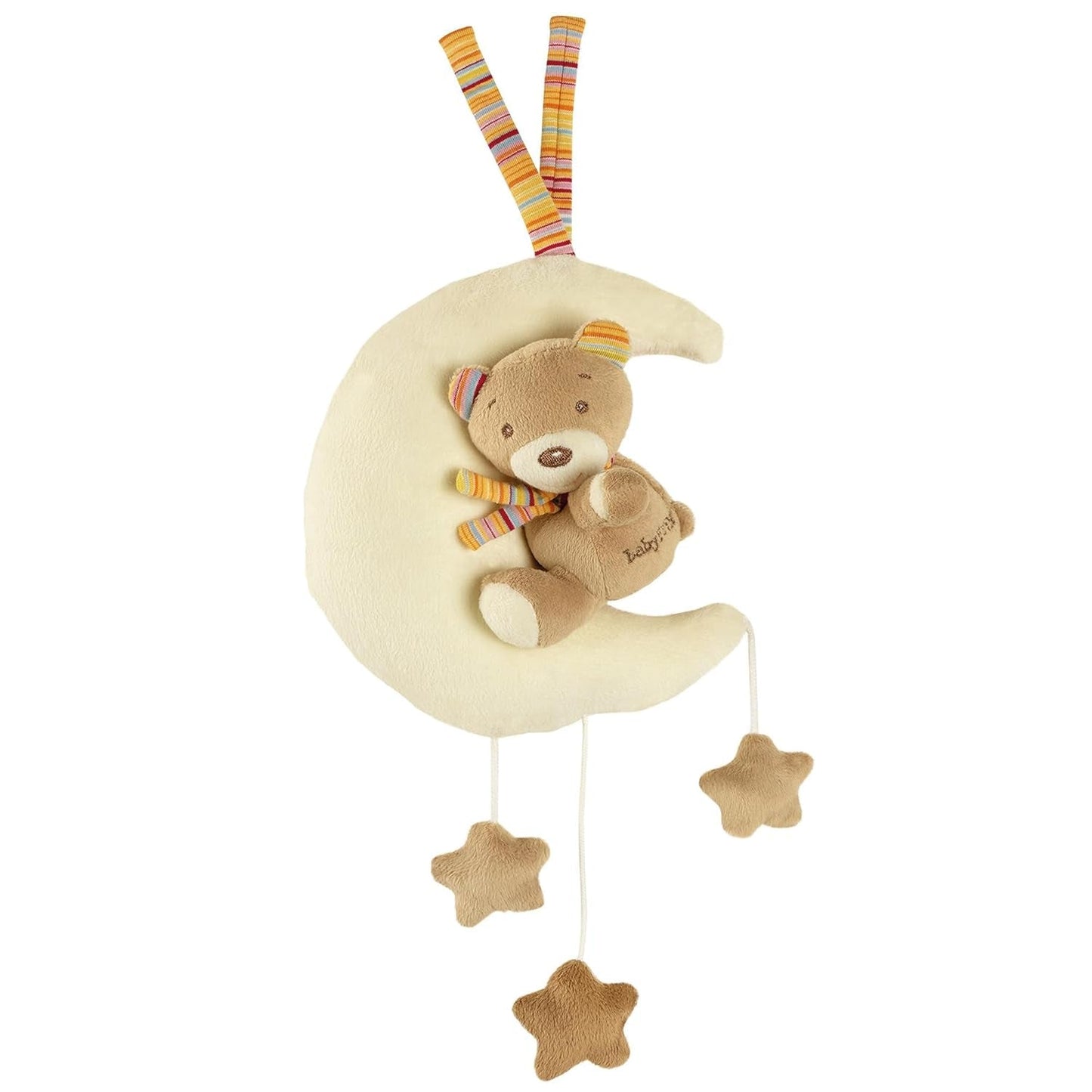 Boîte à musique Fehn bébé éléphant dans la lune - broderie "Glow-in-the-dark" avec la chanson "La lune s'est levée" - peluche pour vous aider à vous endormir - jouet pour les enfants en déplacement et à la maison - à partir de 0 mois Bebe Naty Shop Teddy in the Moon