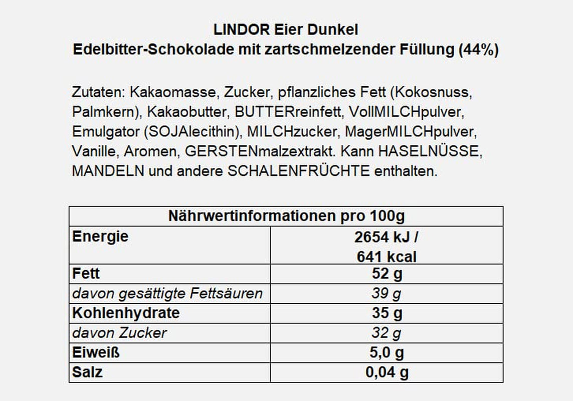Oeufs LINDOR au chocolat Lindt | 4 boîtes de 450 g chacune | Œufs LINDOR au chocolat au lait fondant, fourrés blanc, noir et noisettes | Chocolat de Pâques | Cadeau de chocolat | Oeufs de Pâques | Oeufs en chocolat
