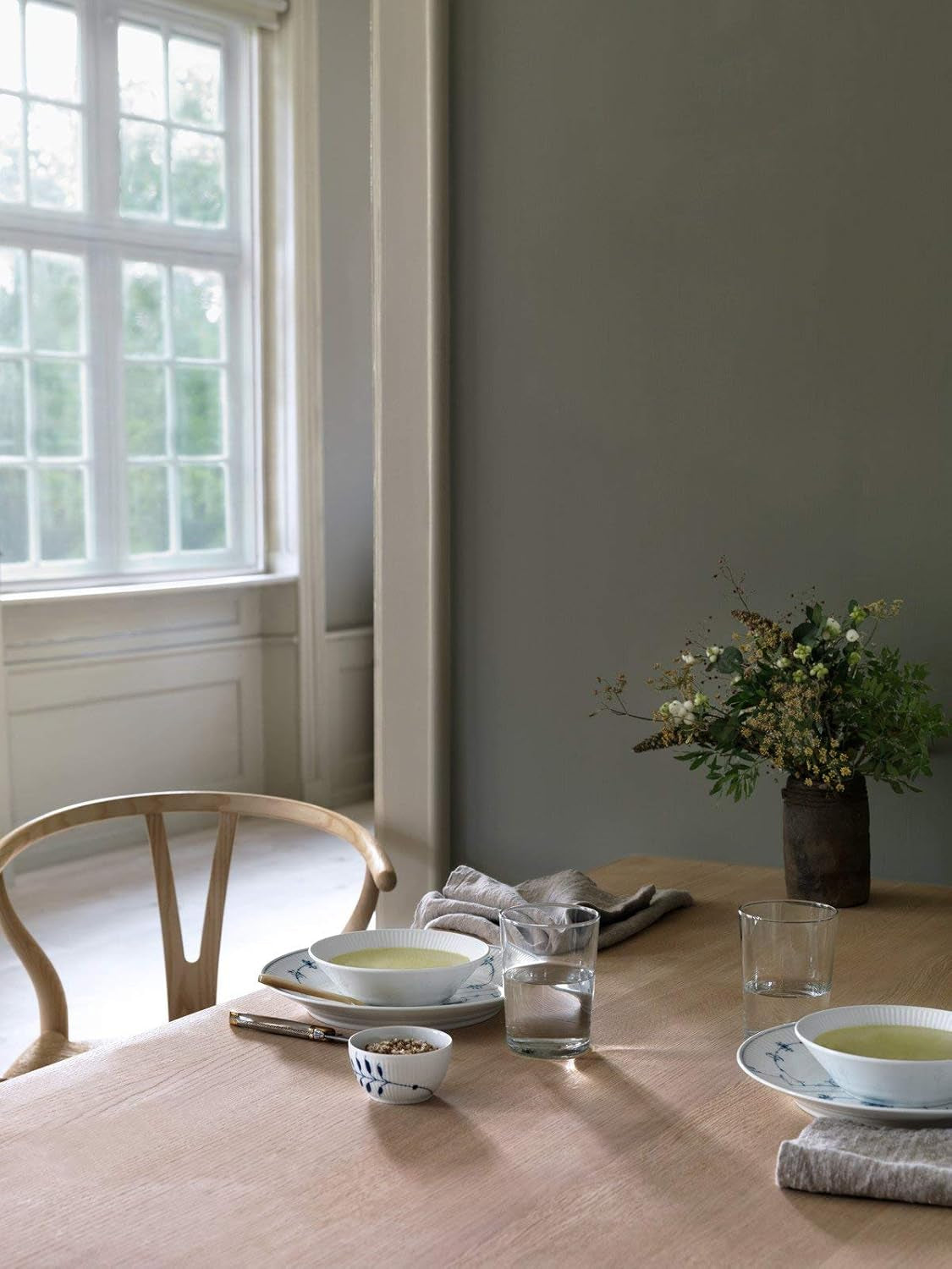 Méga Cendrier en Porcelaine Bleu-Blanc, 10 cl, Peint à la Main, 1017342