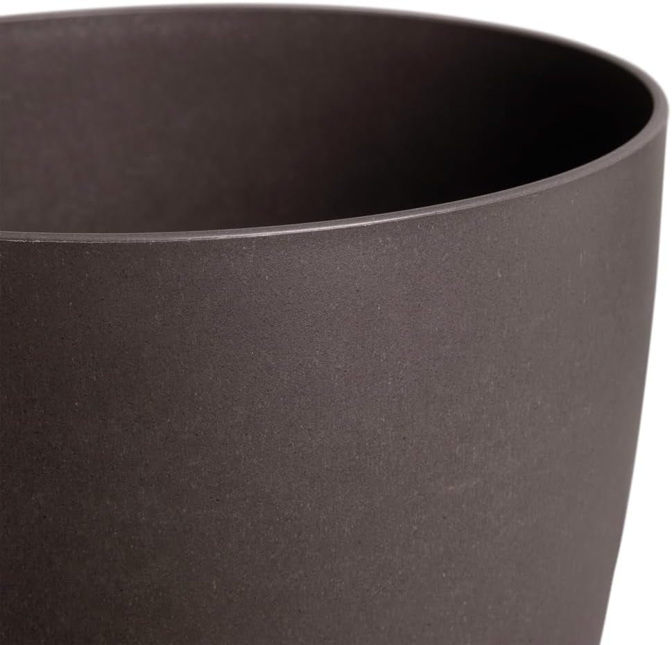 elho The Coffee Collection, pot d'intérieur rond, 18 cm, en marc de café et plastique recyclé - marron/marron expresso