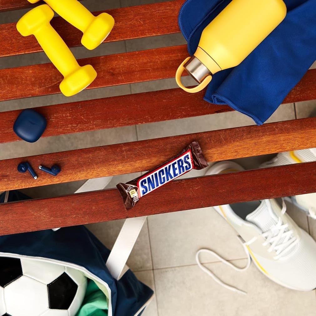 Barre de chocolat Snickers, cacahuètes et caramel, paquet de 5 barres | Snack-foot | (1x5x50g)