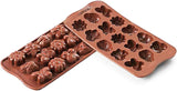 Silikomart 199199, moule à chocolat, modèle Spring, 15 pralines, Brown Kitchen Naty Shop