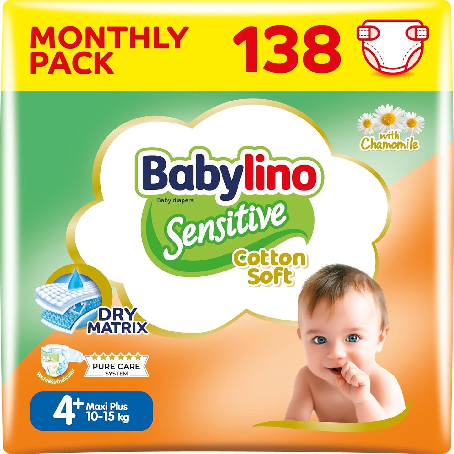 Couches pour bébés sensibles, taille 6, extra large (13-18 kg), 114 couches
