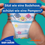 Couches de bain jetables Pampers Splashers Baby Shark édition limitée 4-5, 11, 9 kg-15 kg, pour une protection sûre dans l'eau