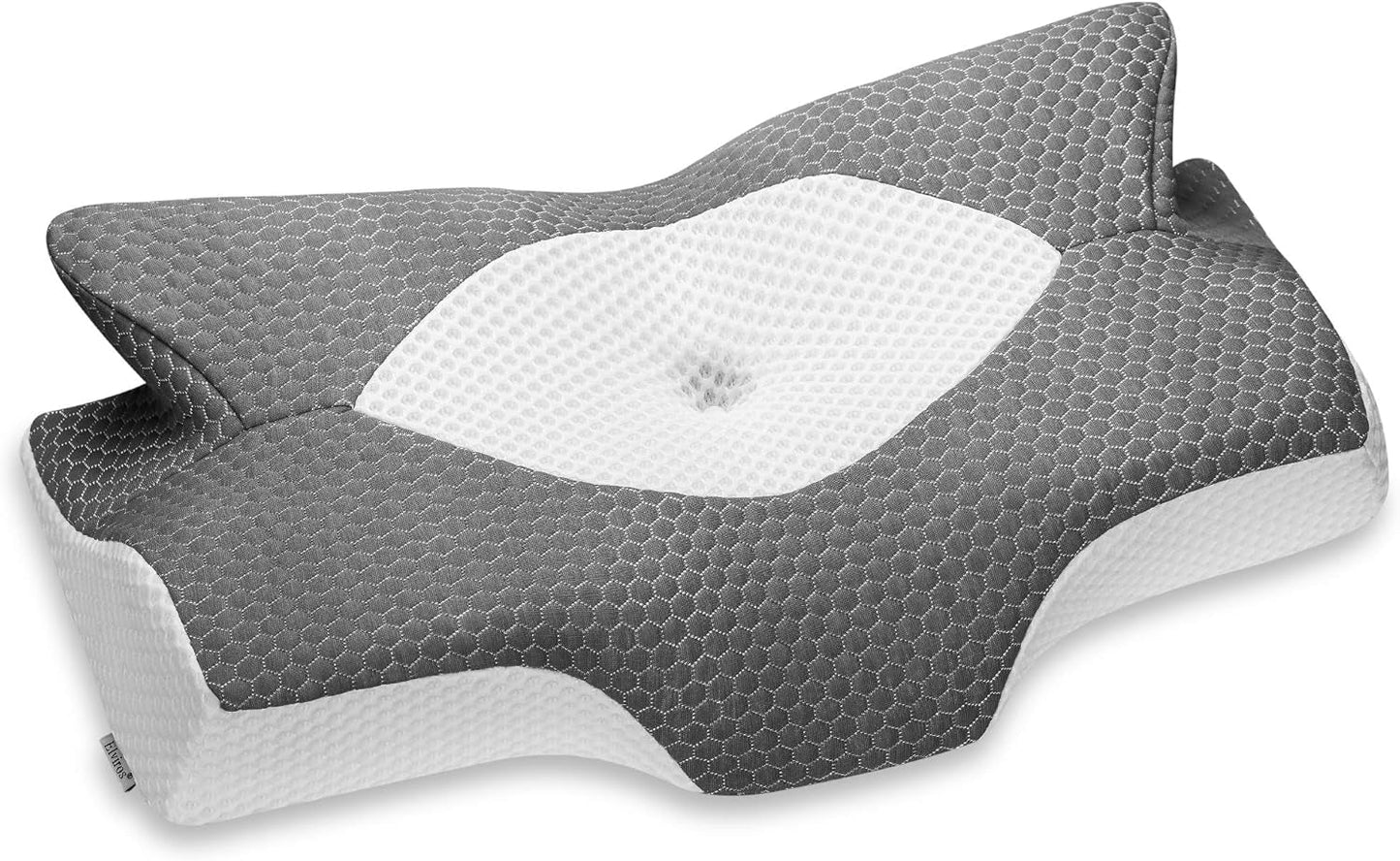 Elviros Housse de coussin respirante 64 x 12,5/10,5 x 38 cm Gris (oreiller avant uniquement) Oreillers orthopédiques cervicaux Naty Shop Gris foncé