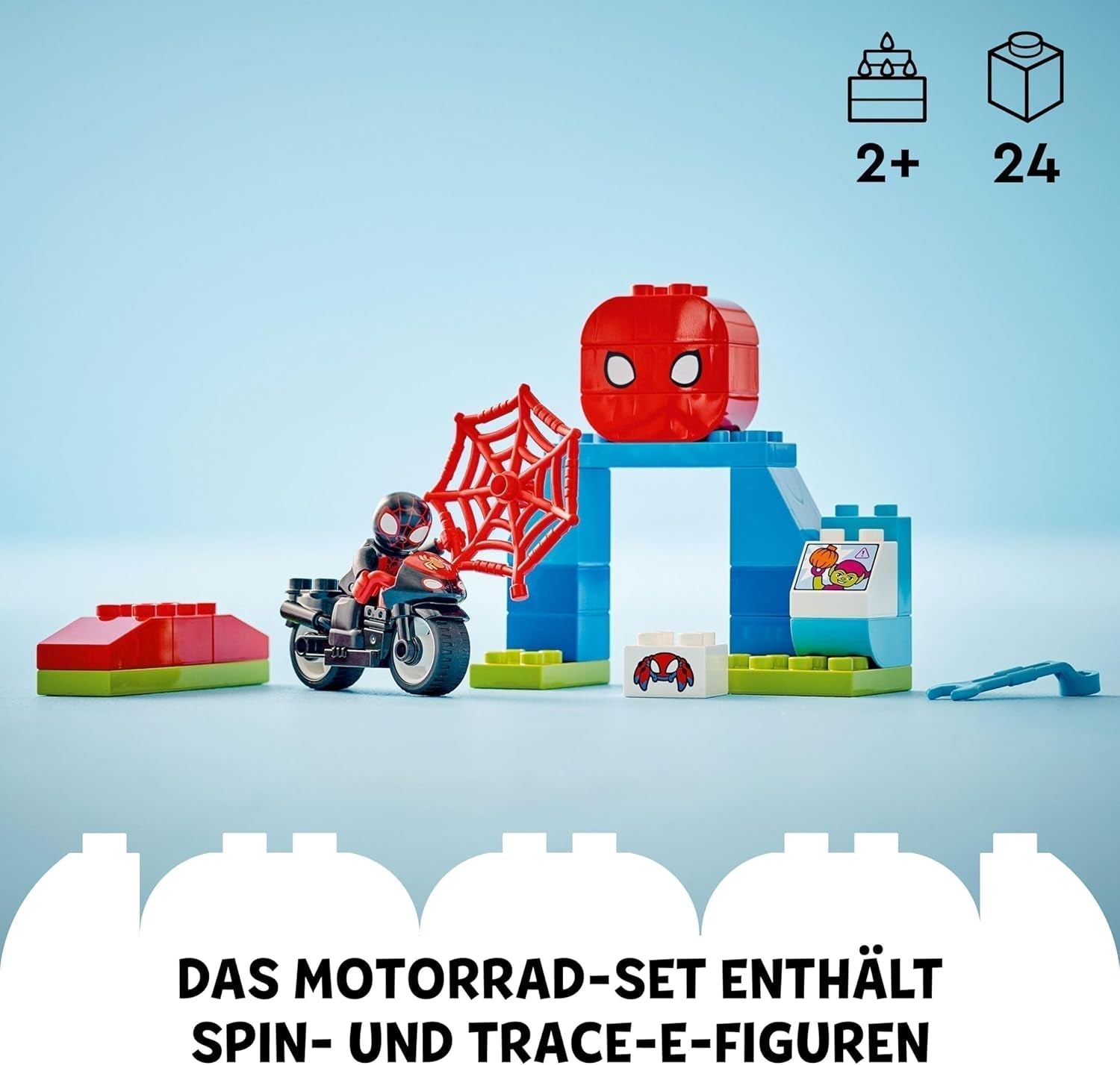 LEGO DUPLO Marvel Spins Motorcycle Adventure, Fantasy Playset for the TV series Spidey and his super friends, educational toy to build and rebuild for children aged 2 years and over 10424 Building sets Besuche den LEGO-Store