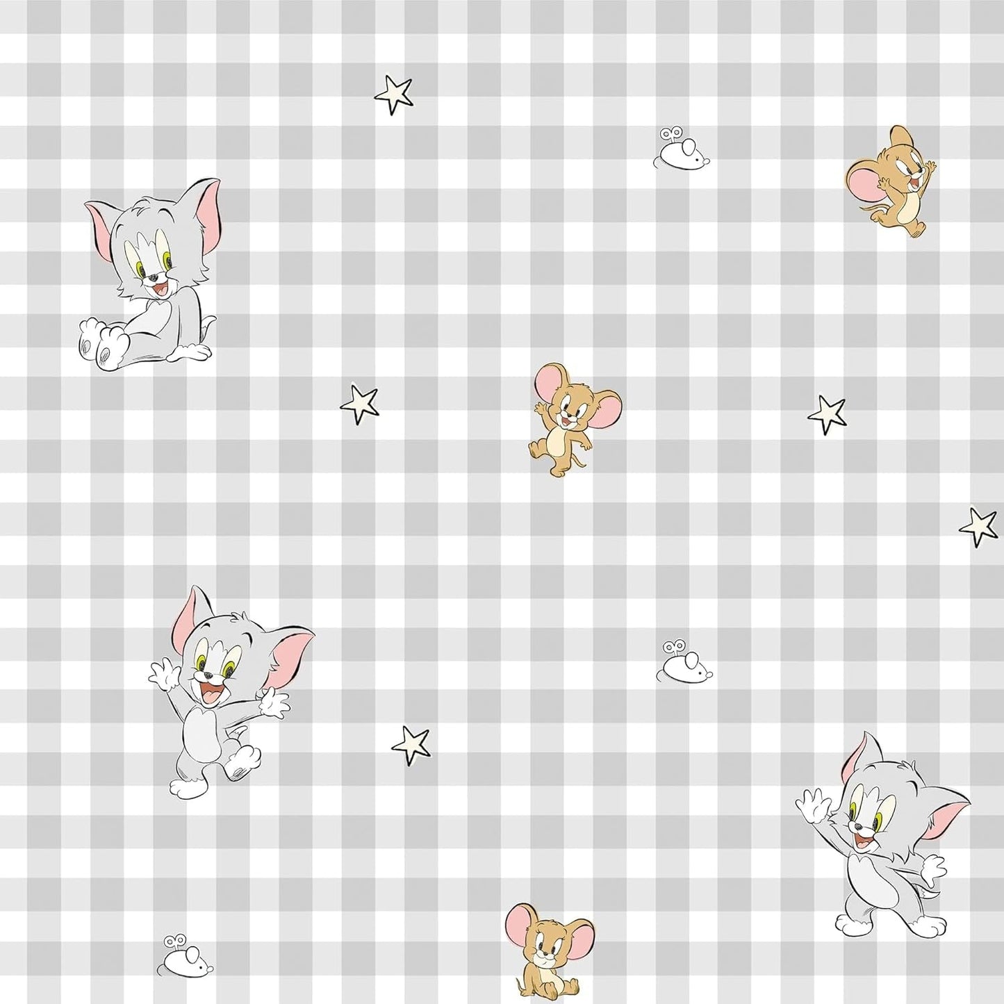 Pas encore Couette 100% coton, motif Tom Jerry Vichy, pour lit de 90 cm de large (90 X 200 cm) Couettes et couettes Naty Shop
