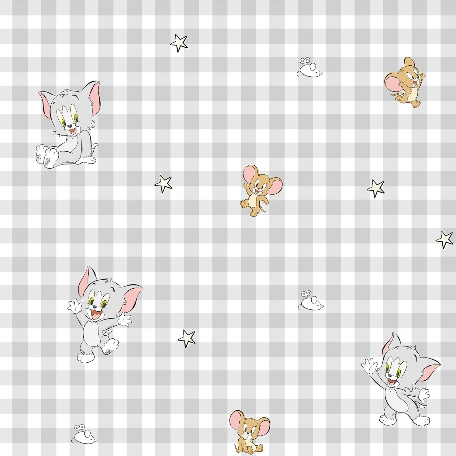 Pas encore Couette 100% coton, motif Tom Jerry Vichy, pour lit de 90 cm de large (90 X 200 cm) Couettes et couettes Naty Shop