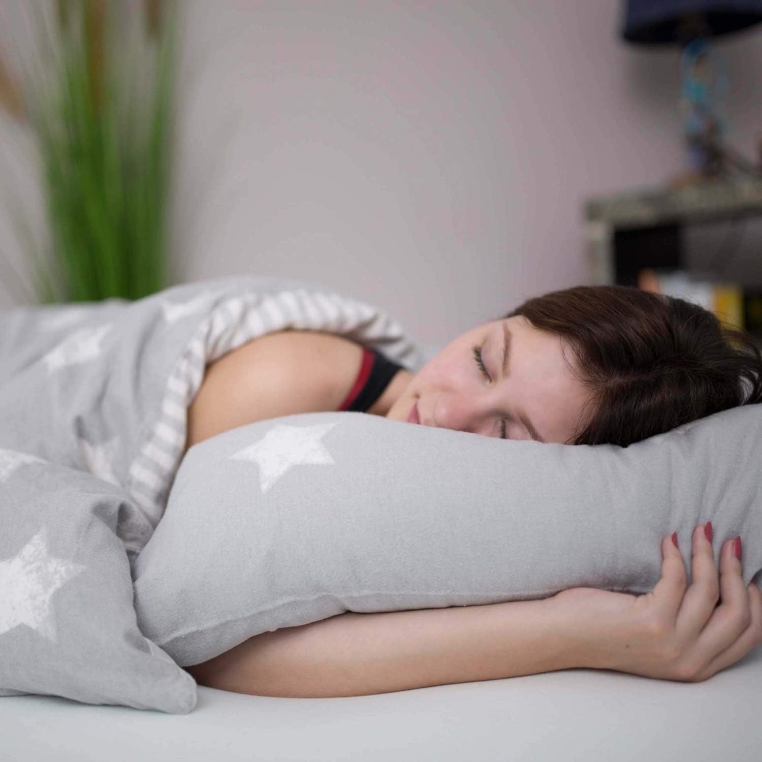 Oreiller Genius, coton, eazzy 40x80 cm - oreiller orthopédique pour un sommeil réparateur, en fibre de lait avec aloe vera - adapté aux personnes allergiques, avec soutien, oreiller cervical certifié Oeko-TEX, blanc, A19202