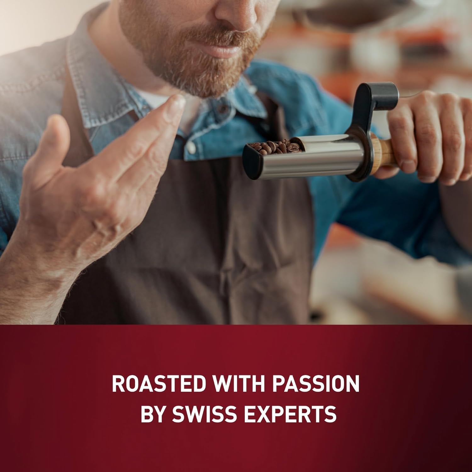 Schwiizer Schüümli Intenso, grains de café Arabica/Robusta, corsé et intense, idéal pour machines à expresso automatiques, force 4/5, torréfaction moyenne, Rainforest Alliance, 1kg