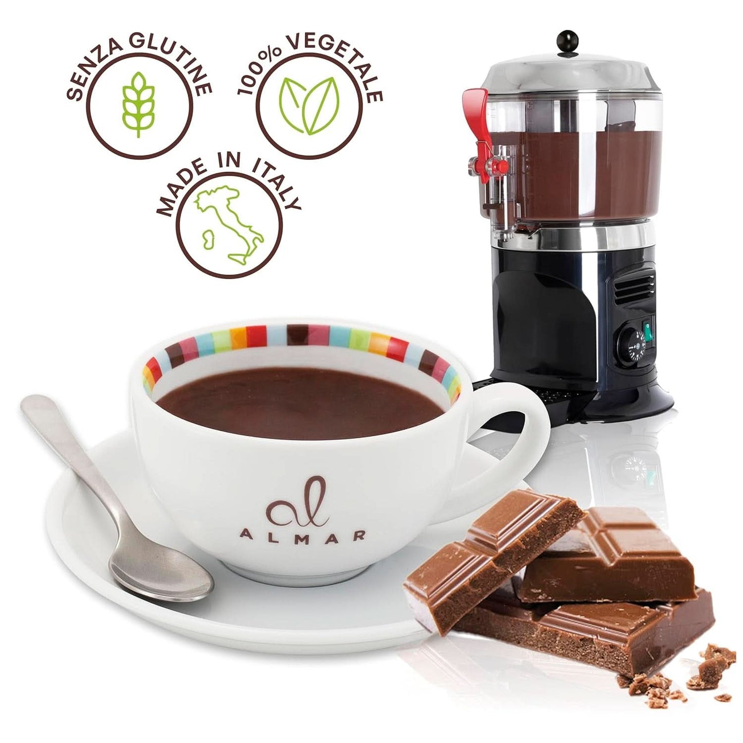 Chocolat chaud italien Cortina saveur CLASSIC - (15 X 30 g) Portion individuelle, enveloppe, 450 g Cacao et Chocolat Chaud Naty Shop
