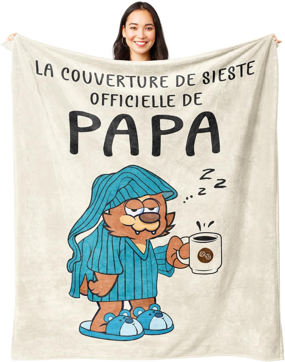 Couverture en flanelle Juratar pour papa - cadeau pour anniversaire, fête des pères et Noël - 152 X 130 cm Lits et couvertures Besuche den Juratar-Store Dad