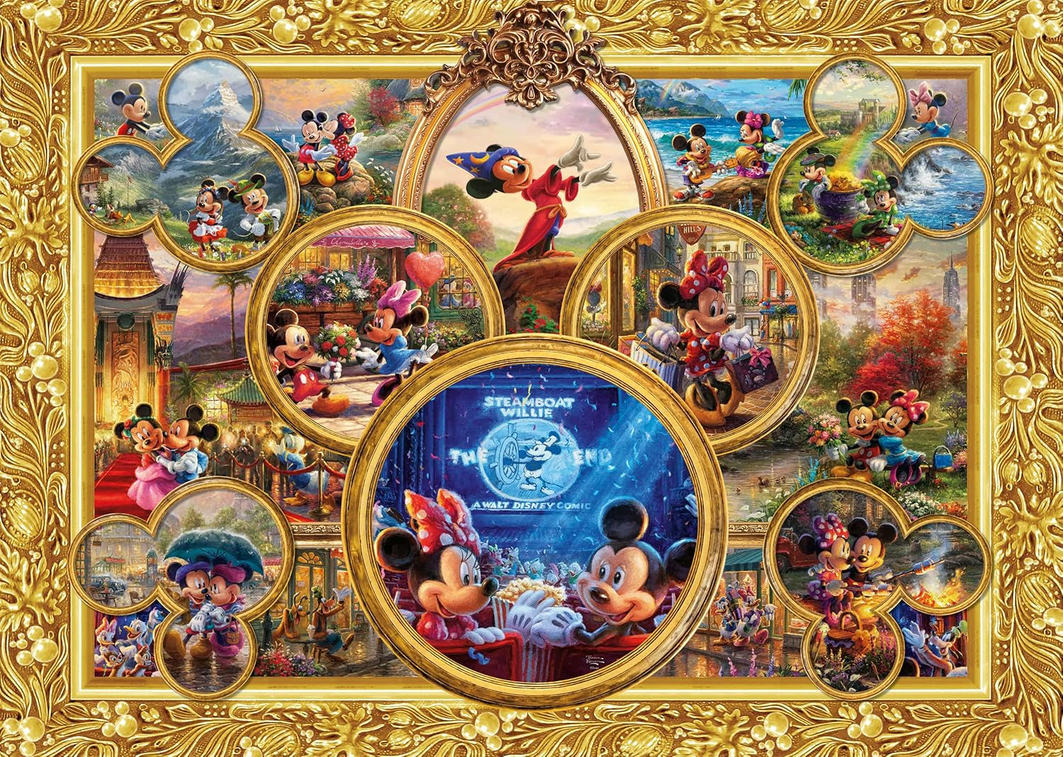 Schmidt Spiele 57371 Thomas Kinkade, Disney, Mickey & Minnie, Dream Collage 2, puzzle 2000 pièces Puzzle Naty Shop