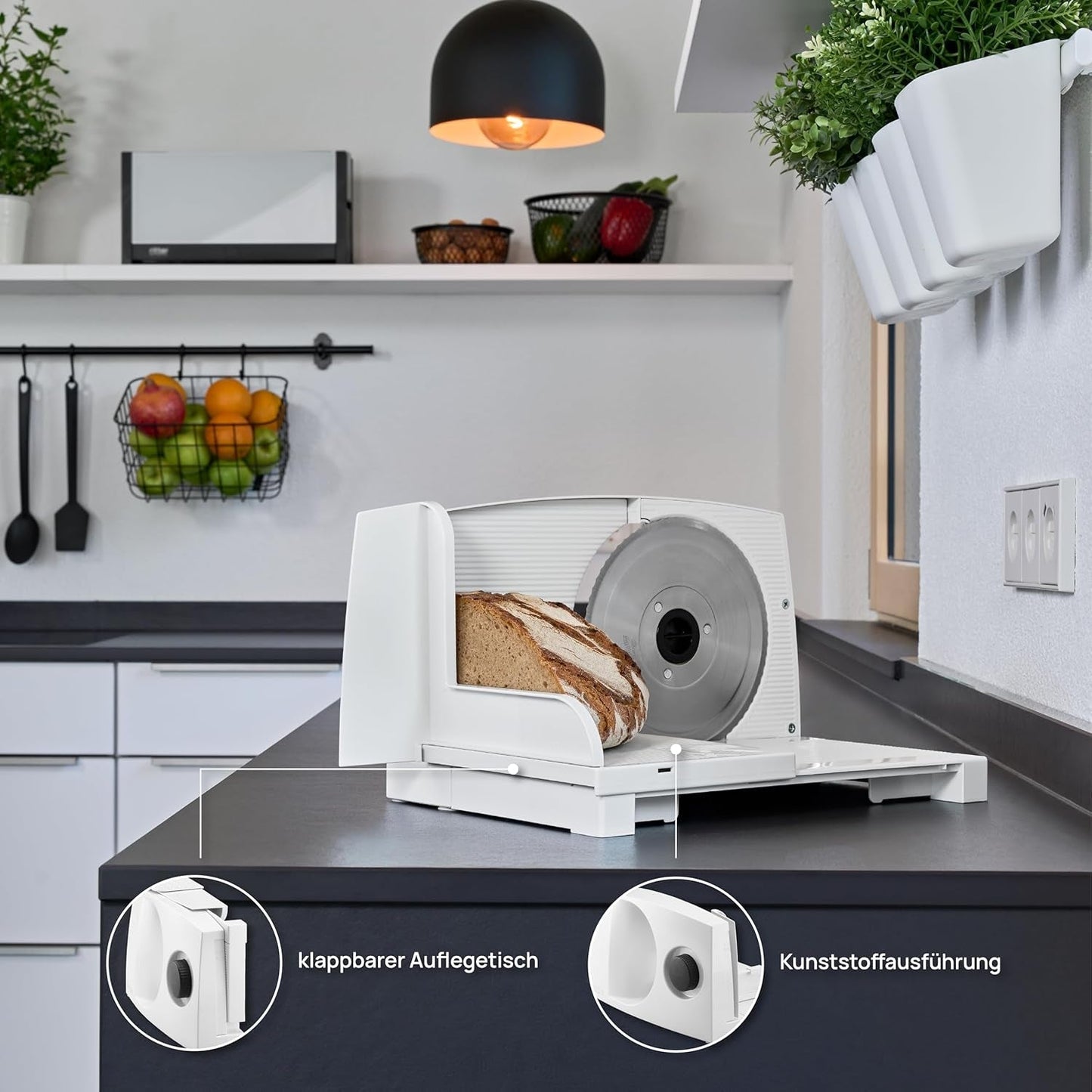 Ritter Markant 05 Trancheuse à pain électrique pliante multifonctionnelle avec moteur écologique Fabriqué en Allemagne Déchiqueteuses et trancheuses Naty Shop
