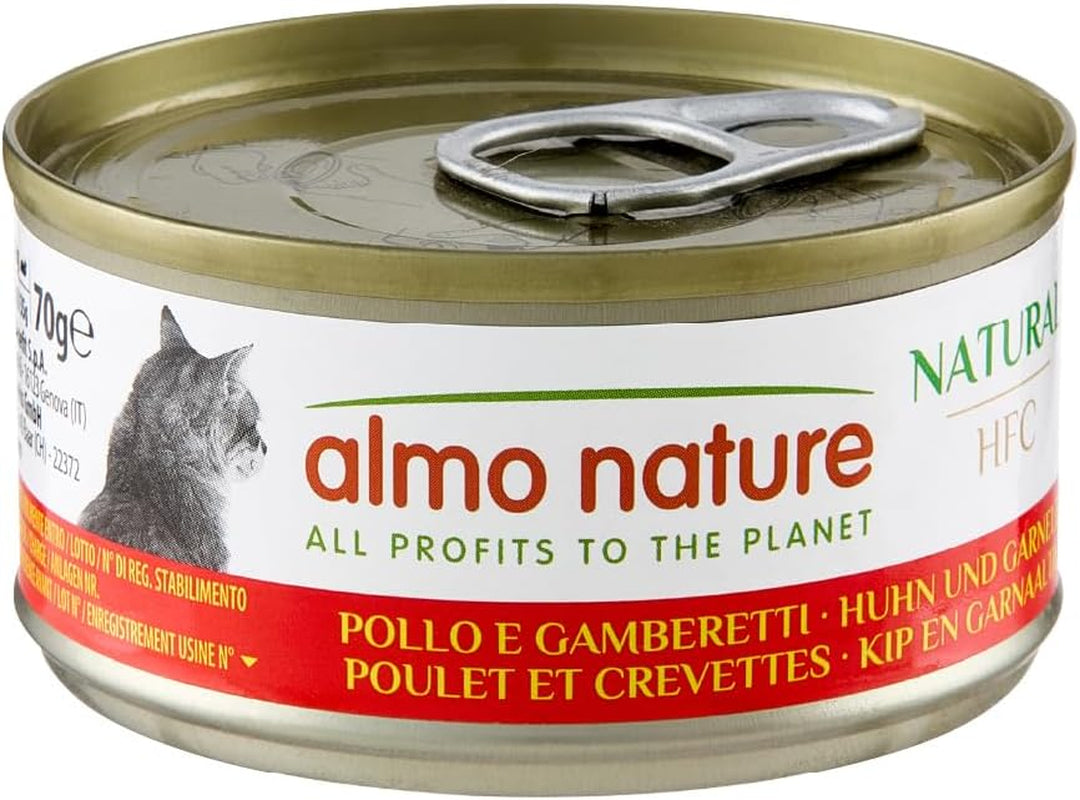 Almo Nature HFC Nourriture humide naturelle pour chat - Recettes assorties au poulet - 6 x 70g