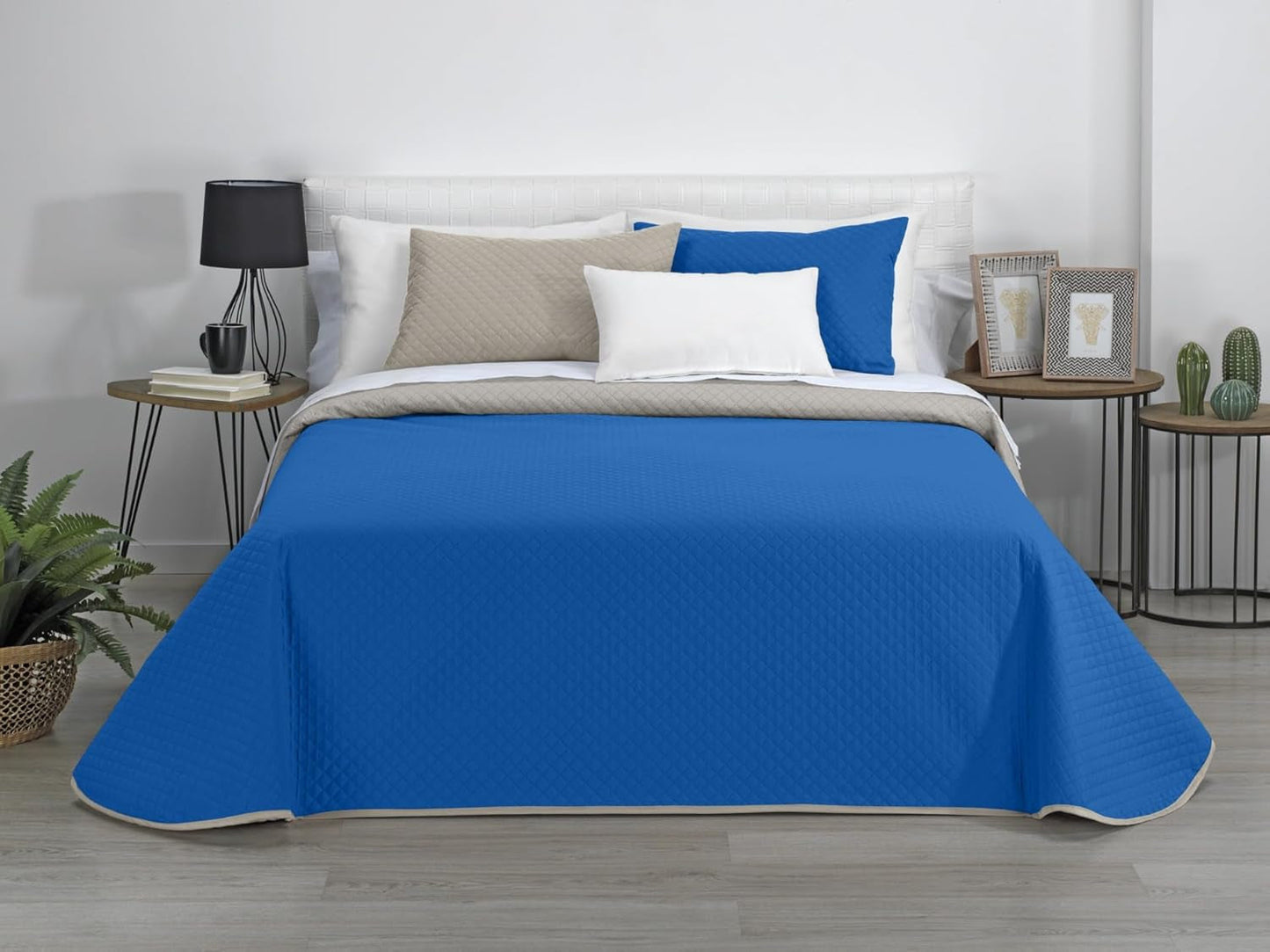 Estoralis | AVA | Courtepointe boutique réversible | Pour toutes les saisons | Couleur - gris/bleu | Pour lit 120/135 cm. lit. (230 X 270 Cm. Ancho X Alto) | Quilt matelassé Quilts et quilts Naty Shop Titre par défaut