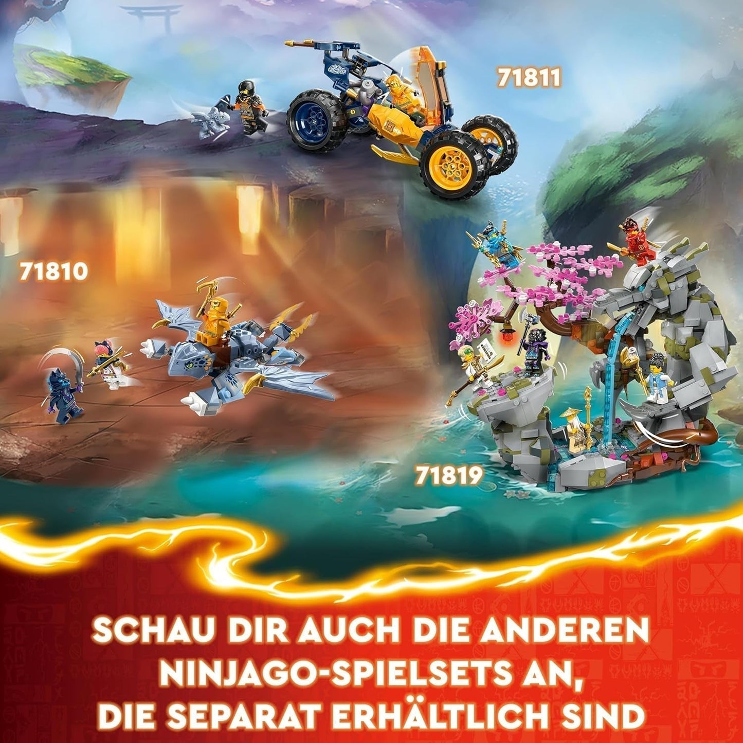 LEGO NINJAGO Kai's Ninja Climbing Mech, jouet Ninja avec figurine à construire et 4 mini figurines, ensemble d'aventure pour enfants, cadeau d'anniversaire pour garçons et filles de 9 ans 71812 Ensembles de construction Beuche den LEGO-Store
