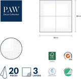 PAW - Serviettes 3 épaisseurs (33 x 33 cm) I 20 pièces I Parfaites pour les anniversaires d'enfants, les fêtes, les communions et les vacances I Serviettes en papier à motif de fête colorées I Animaux, Joie, Fête - Bois