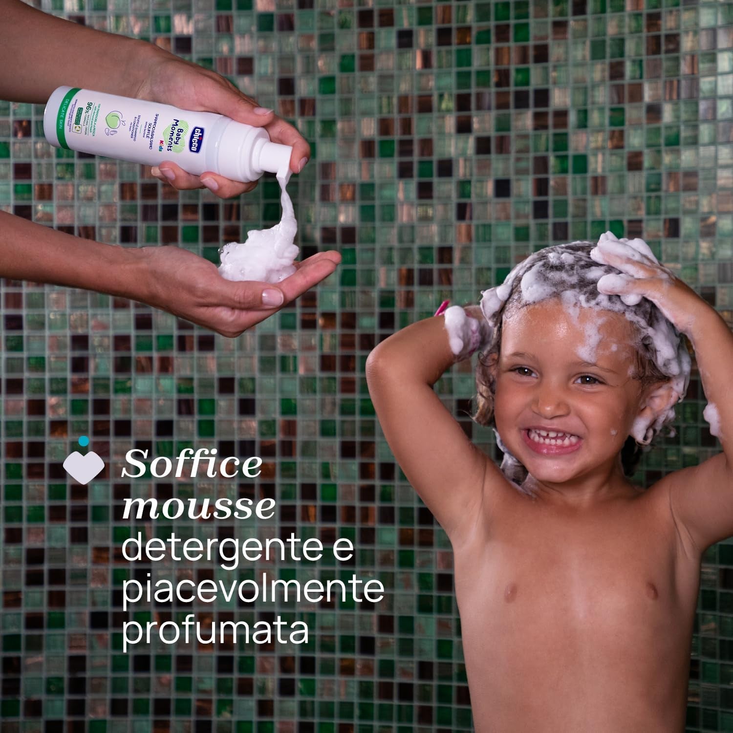 Chicco KIDS - PEAU DÉLICATE - MOUSSE 2 EN 1 : SHAMPOOING ET APRÈS-SHAMPOING, 150 ml Enfants - Bains et soins Naty Shop