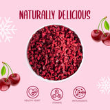 Morceaux de cerises lyophilisées 100g - Fruits lyophilisés - Fruits secs lyophilisés - Cerises amères séchées - Parfait pour la pâtisserie, la décoration des gâteaux, snacks, muesli et desserts Produits déshydratés Naty Shop