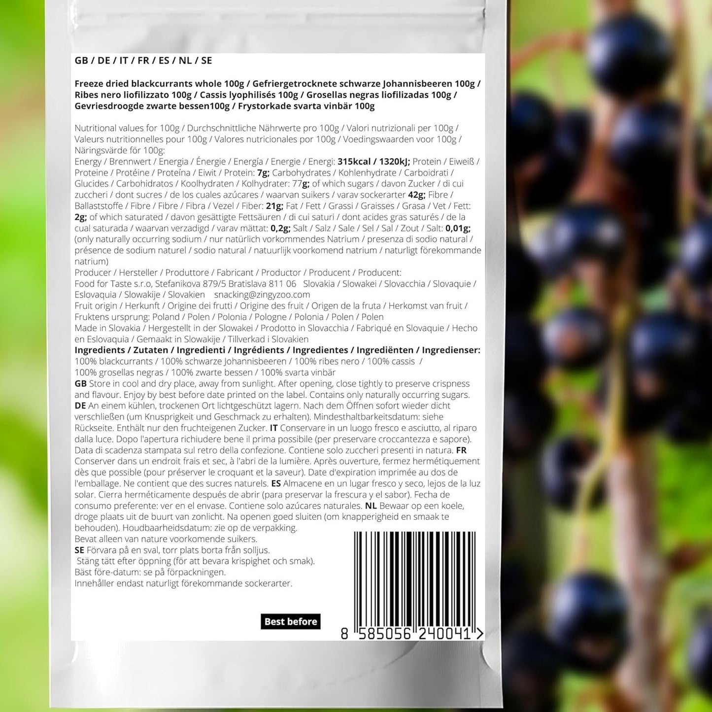 Cassis lyophilisés | Groseilles séchées 100% naturelles | Sans sucre ajouté Bonbons lyophilisés sains | Fruits lyophilisés Fruits lyophilisés Produits déshydratés Naty Shop