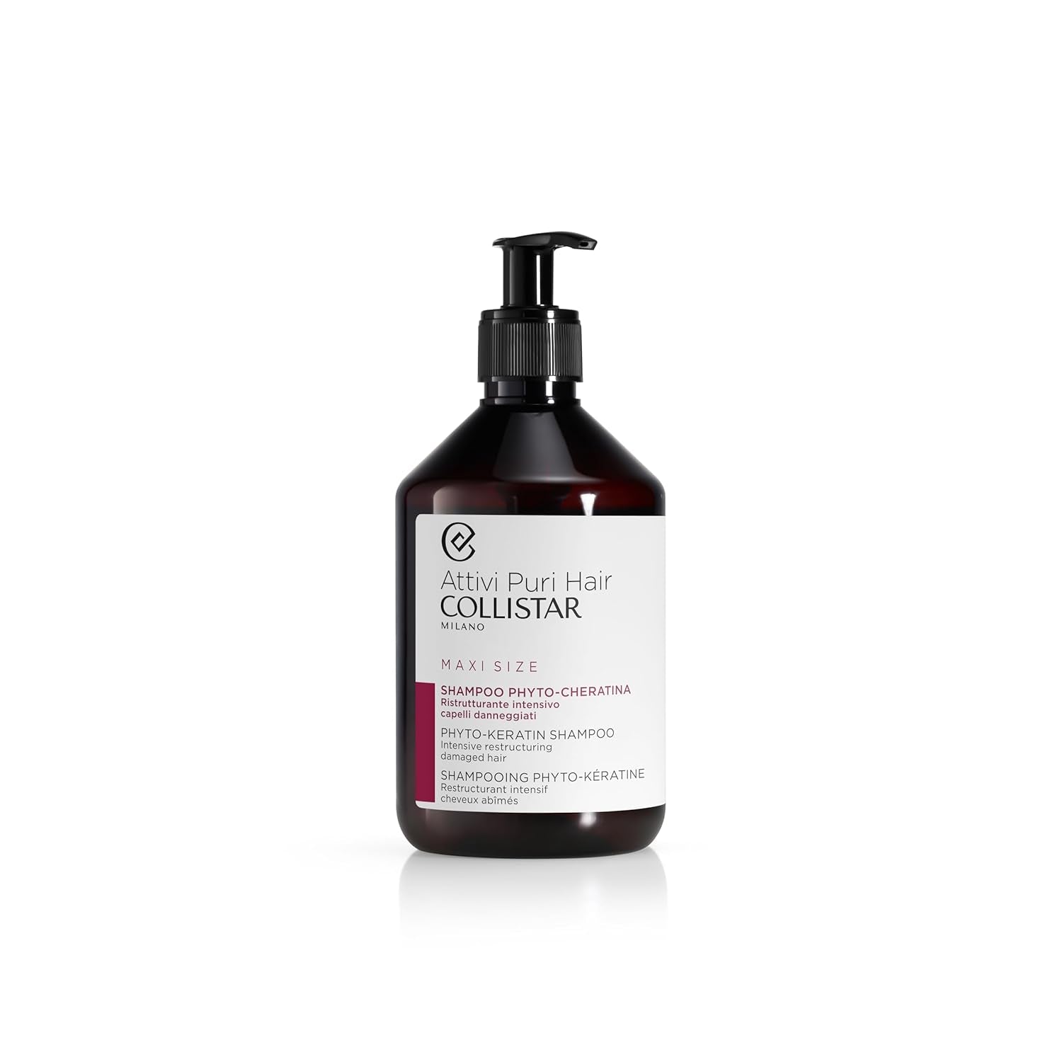Collistar Activi Puri Hair Phyto Keratin Shampooing, intensif, nourrissant, pour cheveux abîmés et fragiles, format maxi, 500 ml Enfants - Bains et soins Naty Shop Default title