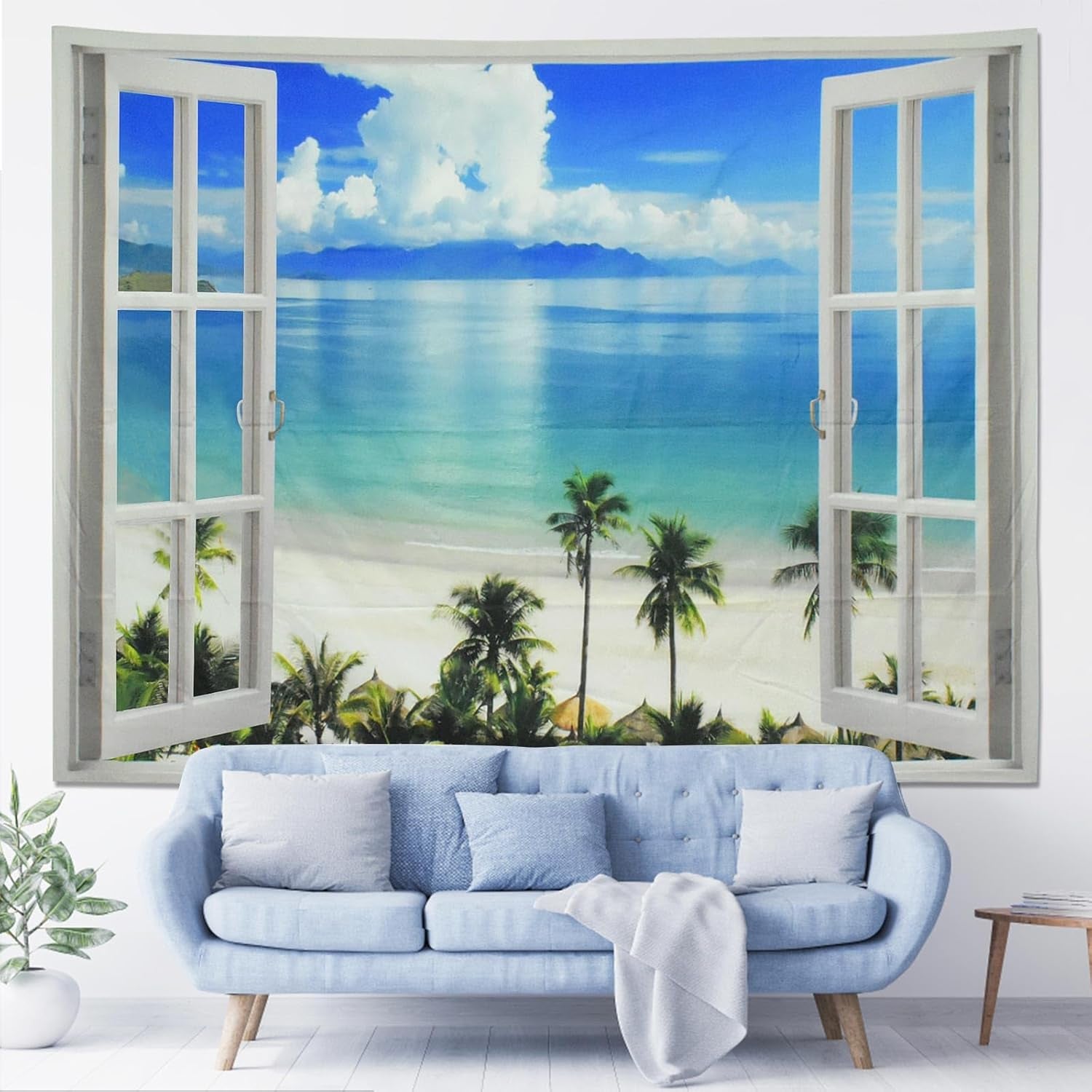Tapis tapisserie fenêtre esthétique polyester grande plage Maison - Accessoires et Décorations Naty Shop B