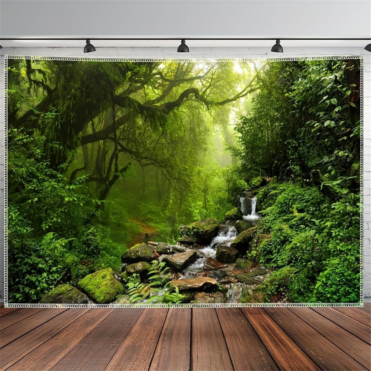 Tapis tapisserie forêt toile arbre cascade brouillard Accueil - Accessoires et Décorations Naty Shop