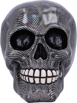 Crâne Résille Argent Holographique Ornement Crâne Résille Holographique Argent Argent 16,5 cm Statuettes et Sculptures Naty Shop