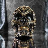 Crâne Renaissance, 19 cm, résine, noir et or, motif baroque doré, ornement crâne noir, décoration gothique, coulé dans la meilleure résine synthétique, peint à la main par des experts Statuettes et sculptures Naty Shop