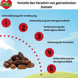 Dattes séchées Bite & Delight - Entières, séchées et naturelles - Bonbons aromatiques - Délicieuses et juteuses - Snacks aux fruits prêts à consommer - Vegan - Sans sucre ajouté - 1250g de produits déshydratés Naty Shop
