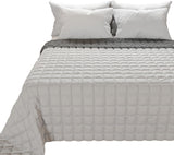 PETTI Artigiani Italiani - Couvre-lit simple, couvre-lit double face, couvre-lit à ressorts, bleu nuit, blanc, 100% Made in Italy Couettes et couettes Naty Shop Gris Taille de lit 180 (260 X270 Cm)