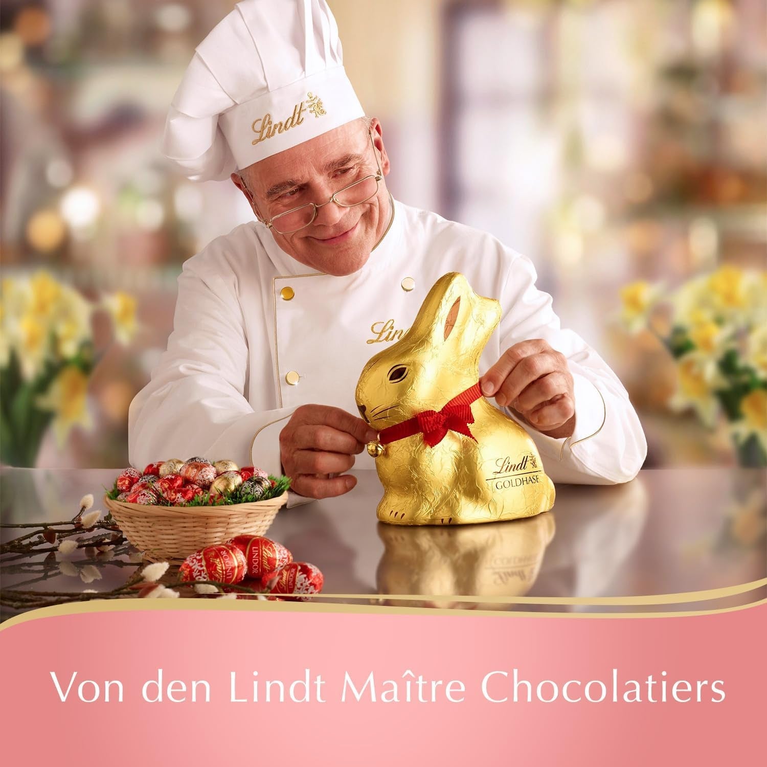Pack varié de Pâques Chocolat Lindt LINDOR | 1,2 kg | 2 Chocolats au Lait GOLD BUNNY et 8 Variétés LINDOR : Chocolat au Lait, Noisette, Noir, Blanc, Noir 60%, Caramel, Caramel Salé, Stracciatella | Chocolat de Pâques | Le lapin de Pâques